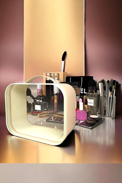 minufco فرشاة مكياج وحقيبة مستحضرات تجميل للنساء لتنظيم السفر وحقيبة مكياج شفافة