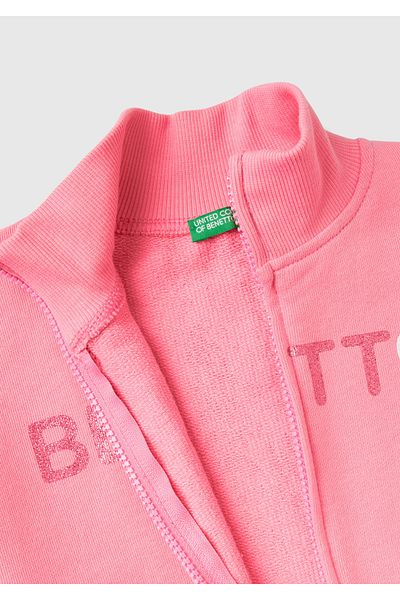 United Colors of Benetton سويت شيرت بناتي وردي مطبوع من بينيتون