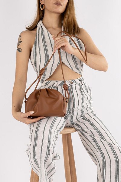 Getcho Lucero Women's Brown Cross Strap Mini Bag – Drawstring Shoulder Bag, Casual and Lightweight