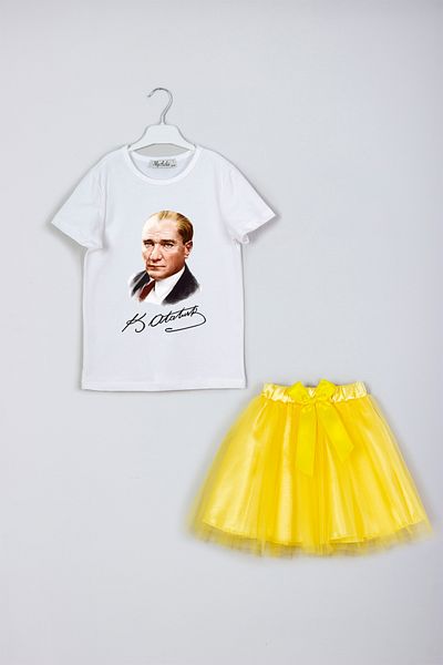 MYADA Set combinat fuste tutu tricou imprimat Ataturk sezon nou