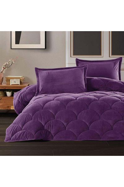 Clasy Double Welsoft Quilt Fluffy V5 Purple