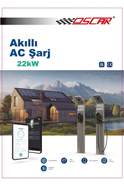 Oscar AC 22 KW TYPE 2 KABLOLU ELEKTİRKLİ ARAÇ ŞARJ İSTASYONU
