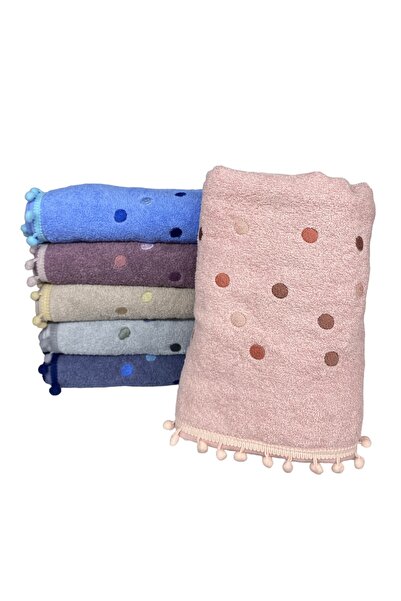 Softplus طقم مناشف يد بوم بوم ملونة 100% قطن مكون من 6 قطع