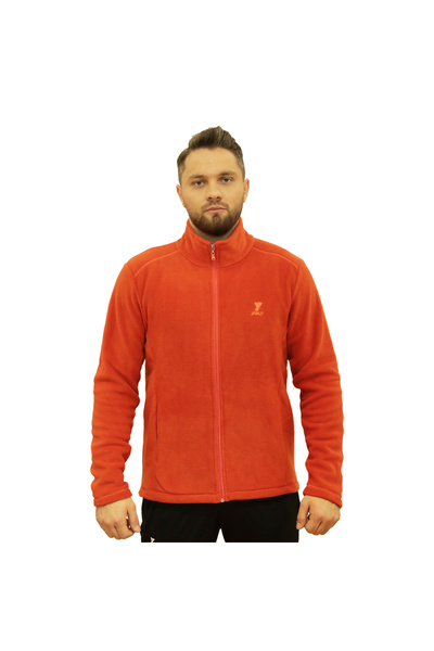 Genel Markalar Çift Renk Turuncu-gri Tam Fermuarlı Unisex Polar