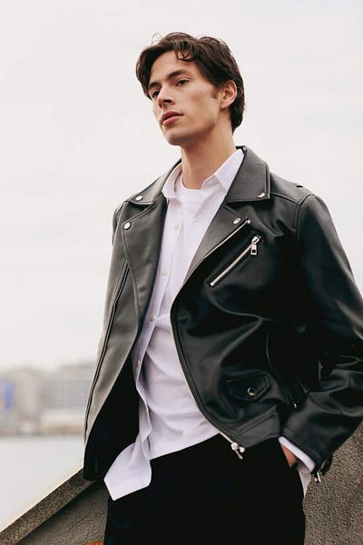 DeFacto Faux Leather Slim Fit Jacket - Zipper and Pocket, U4418Az24Sp