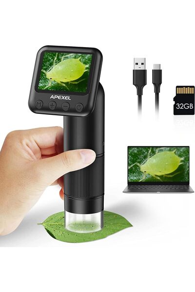 Genel Markalar Evil Eye Store Sunar LCD Dijital El Mikroskobu 800x LED Işıklı...