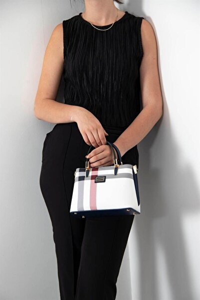 Silver Polo حقيبة يد نسائية بيضاء - لاسي SP987