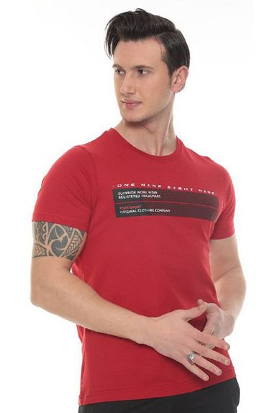FORE SPORT Tricou cu imprimeu roșu One Nine pentru bărbați