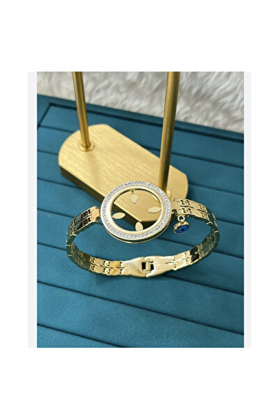Gökdeniz 925 Çelik Gold Çeyrek Kadın Bileklik Özel Gün Hediyesi
