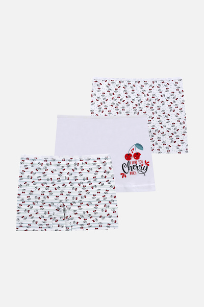 koza iç giyim Μπόξερ με σχέδιο κερασιού για κορίτσια 3 τεμαχίων