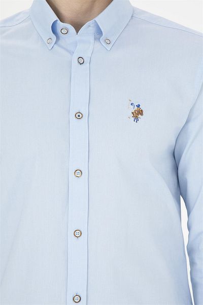U.S. Polo Assn. Ανδρικό μακρυμάνικο πουκάμισο U.S. POLO γαλάζιο