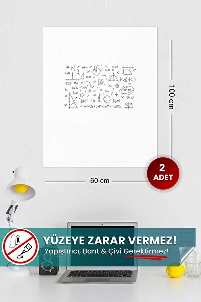 Pi Papers Akıllı Kağıt - 60x100 Cm Beyaz, 2 Adet, Yapışkansız Tutunan, Sihirl...