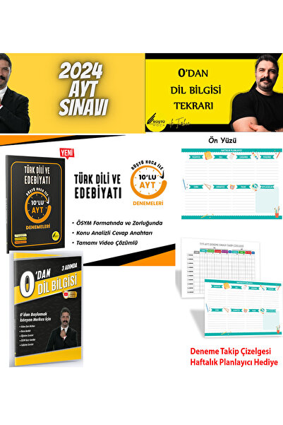 Rüştü Hoca AYT Sözel Eşit 10'lu Ayt Denemeleri Edebiyat & 0'dan Dilbilgisi TY...