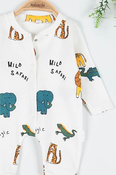 Alpiu 100% Cotton African Safari Patterned Baby Romper
