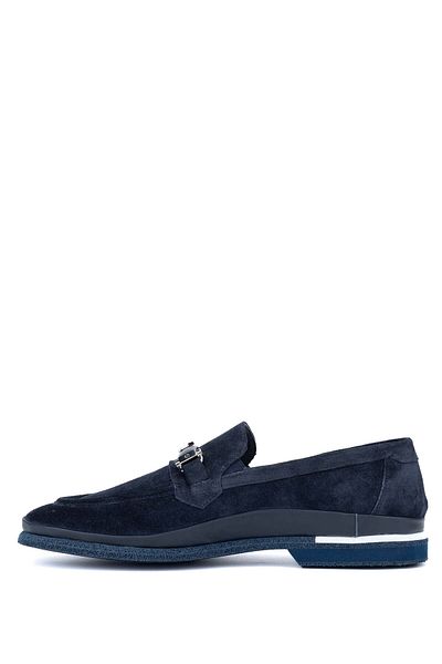 MARIO BRUNI Men's Genuine Leather Blue Loafer Shoes