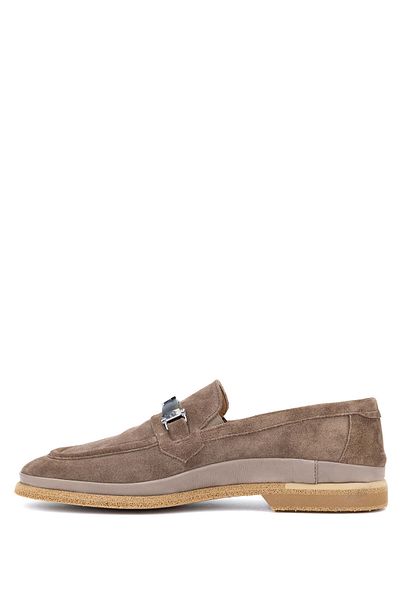 MARIO BRUNI Men's Genuine Leather Beige Loafer Shoes