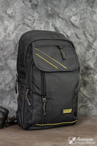 mygeppetobag Unisex Μαύρη τσάντα με αδιάβροχο λουράκι ώμου σταυρού πίσω
