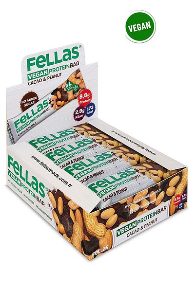Fellas Vegan Protein Bar - Peanuts and Cocoa 40g X 12 Pieces