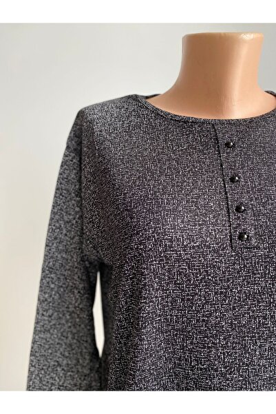 sevdalı Γυναικεία Μαύρη Kumdesen Κομψή Mother Χτενισμένη Βαμβακερή Μπλούζα