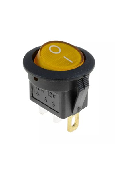 Maroces Mr-131a Yuvarlak Sarı Işıklı Anahtar On-off 3 Bacaklı 12volt