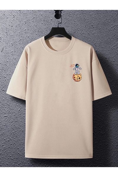 npLStore Μπλουζάκι Unisex The Galaxy Planet Printed Oversize Crew Neck Tshirt
