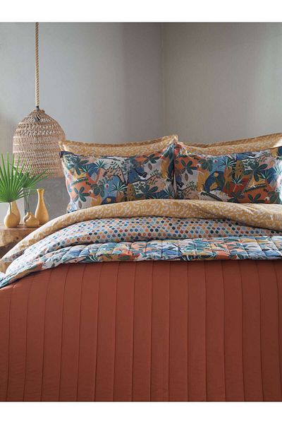 Apricitas HOME Микро легло Forest Teracotta - единично, комплект завивки от 100% памук