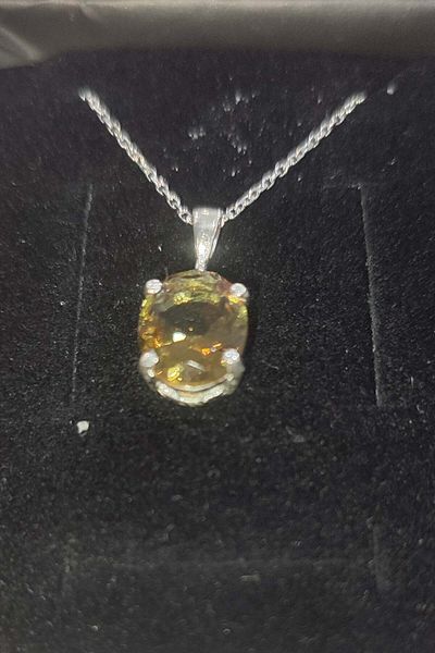 TAŞÇIZADE Zultanit Stone - Diapospor Silver Natural Stone Necklace