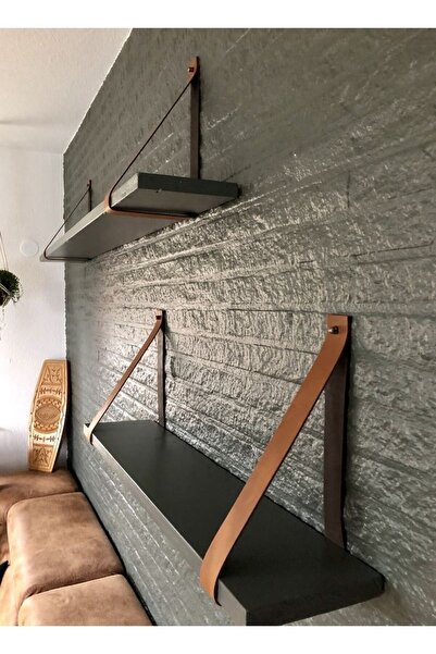 Bundera Kkahve Deri Raf Askısı Tutucu Ve Tv Ünite Rafı Düzenleyici Kt- Ahşap Banyo Mutfak Rafları Için