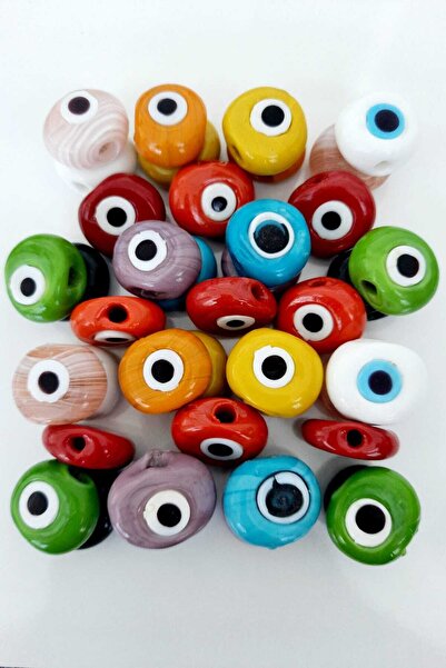 232 Konsept 100 bucăți de mărgele de sticlă Danagöz în culori asortate, dimen...