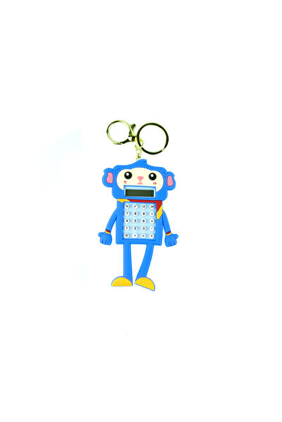 Erzi Hesap Makinesi Robot Mini Anahtarlıklı Labirent Oyunlu Mavi