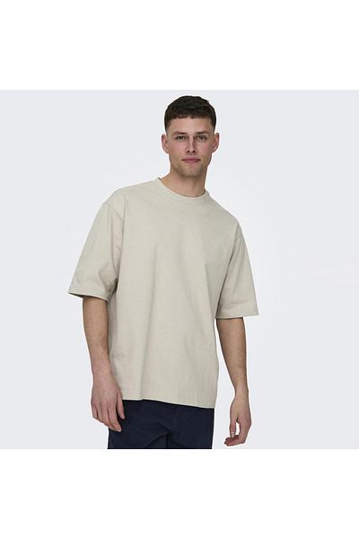Only & Sons Ανδρικό μπεζ μπλουζάκι Les - (22028766-SLG)