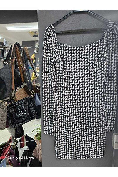 Butik Lena Ekose Desenli Midi Boy Elbise