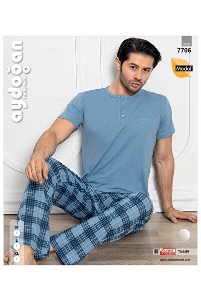 Aydoğan AYDOĞAN 7706 MEN'S MODAL PATLI K.SLEEVE PJ SET