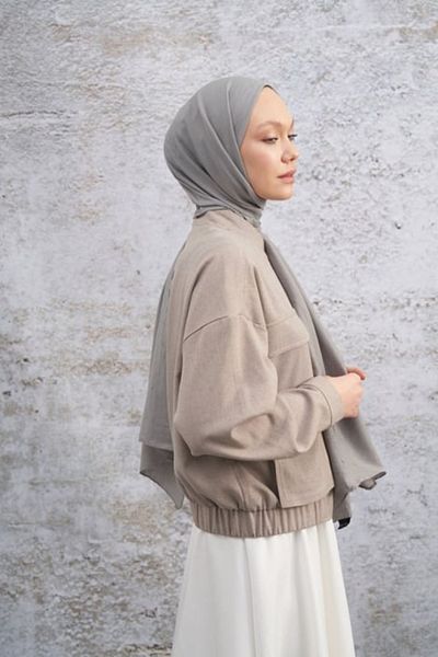 ARMANDA Γκρι μπαμπού Kraş Shawl