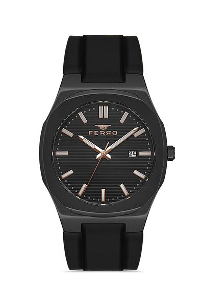FERRO Black Silicone Cord Men's Wristwatch F11340D-G