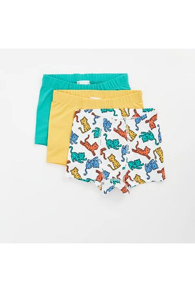 LC Waikiki LCW baby Printed Baby Boy Boxer with Elastic Waist 3-Piece