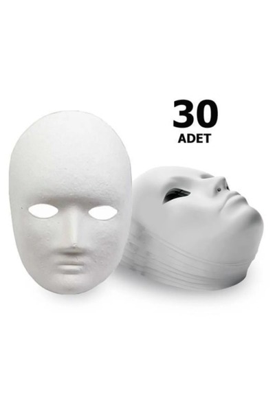 tüftürük 30 Adet, Karton Maske, Boyanabilir Eğitici Maske Boyama, Etkinlik Ma...