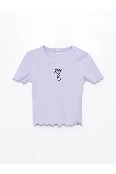 LC Waikiki LCW Παιδικό μπλουζάκι με κοντό μανίκι για κορίτσια με λεπτομέρεια ...