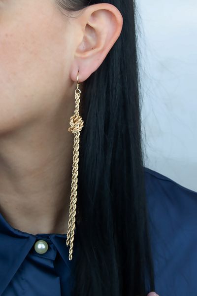 Liveyn Design Twist Chain Dangle Earrings