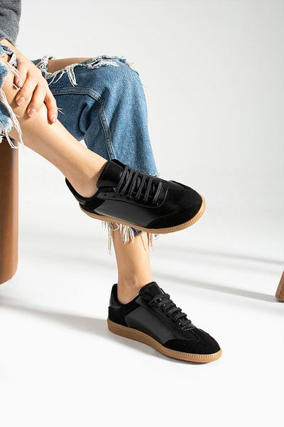 İnan Ayakkabı Adidași și pantofi sport negri pentru femei (3,5 cm)