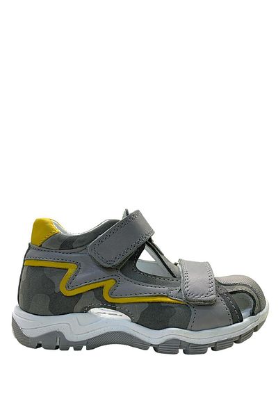 Tuğba Ortopedi 1001 Orthopedic 100% Genuine Leather Boy's Preschool Gray Corset Sandals