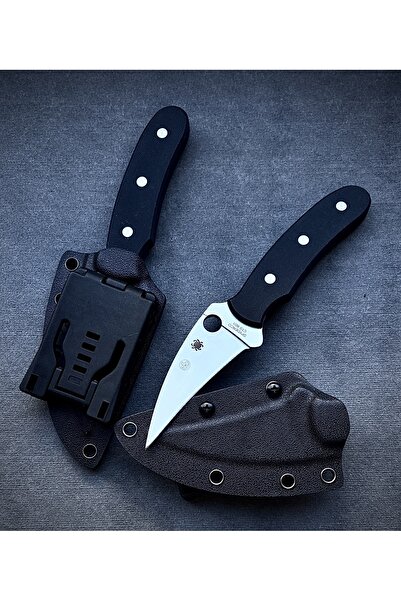 WeKnife SPYDERCO CTS BD1 Kaliteli Paslanmaz Çelik Özel Kılıflı Bacak Bağlanabilir Çakı - 20 Cm