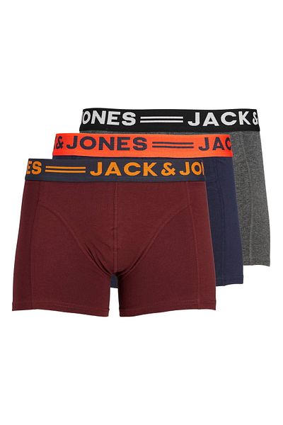 Jack & Jones Men's 3-Piece Solid Color Boxer Pack -12113943 - BS