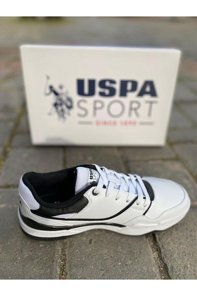 U.S. Polo Assn. ΒΑΣΗ. ΑΝΔΡΙΚΑ ΑΘΛΗΤΙΚΑ ΠΑΠΟΥΤΣΙΑ POLO ΔΕΡΜΑΤΙΚΗ ΣΟΛΑ 501943   MARTELL 4FX ΛΕΥΚΟ - ΜΑΥΡΟ