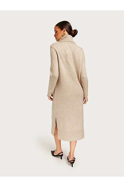 ONLY ONLBRANDIE L/S ROLLNECK DRESS KNT NOOS Side Slit Turtleneck Knitwear Dress