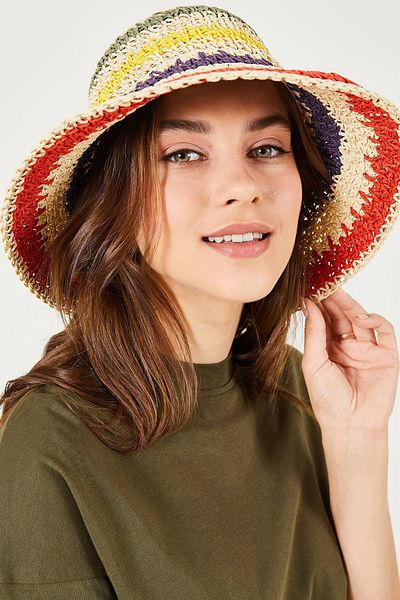 BALIENTE Multicolored Braided Straw Women's Hat
