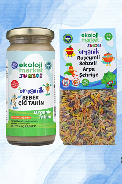 Ekoloji Market Organik Çiğ Tahin 230 gr + Organik Sebzeli Arpa Şehriye 250 gr