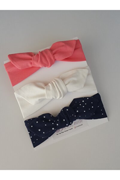 swan butik مجموعة إبزيم باندانا للفتيات الصغيرات مكونة من 3 قطع بلون الخوخ وا...