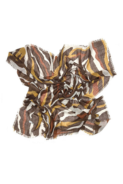 nazipek Zebra Desen Flamlı Pamuklu Yazma Eşarp 100x100cm