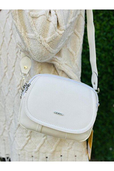 Çanta Trend Geantă de umăr și crossbody pentru femei Mega Polo, albă, cu 4 co...